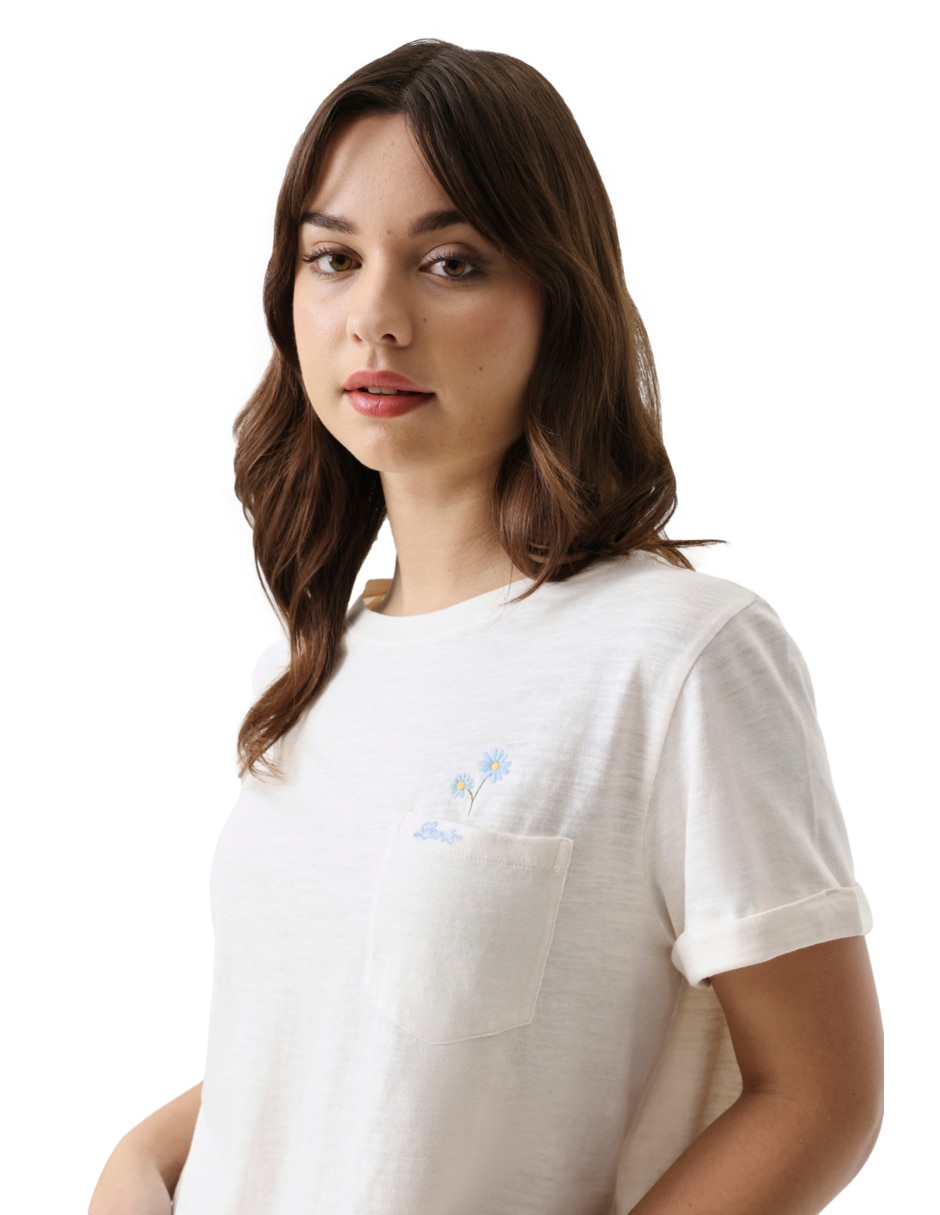 Playera manga corta cuello redondo para mujer 5