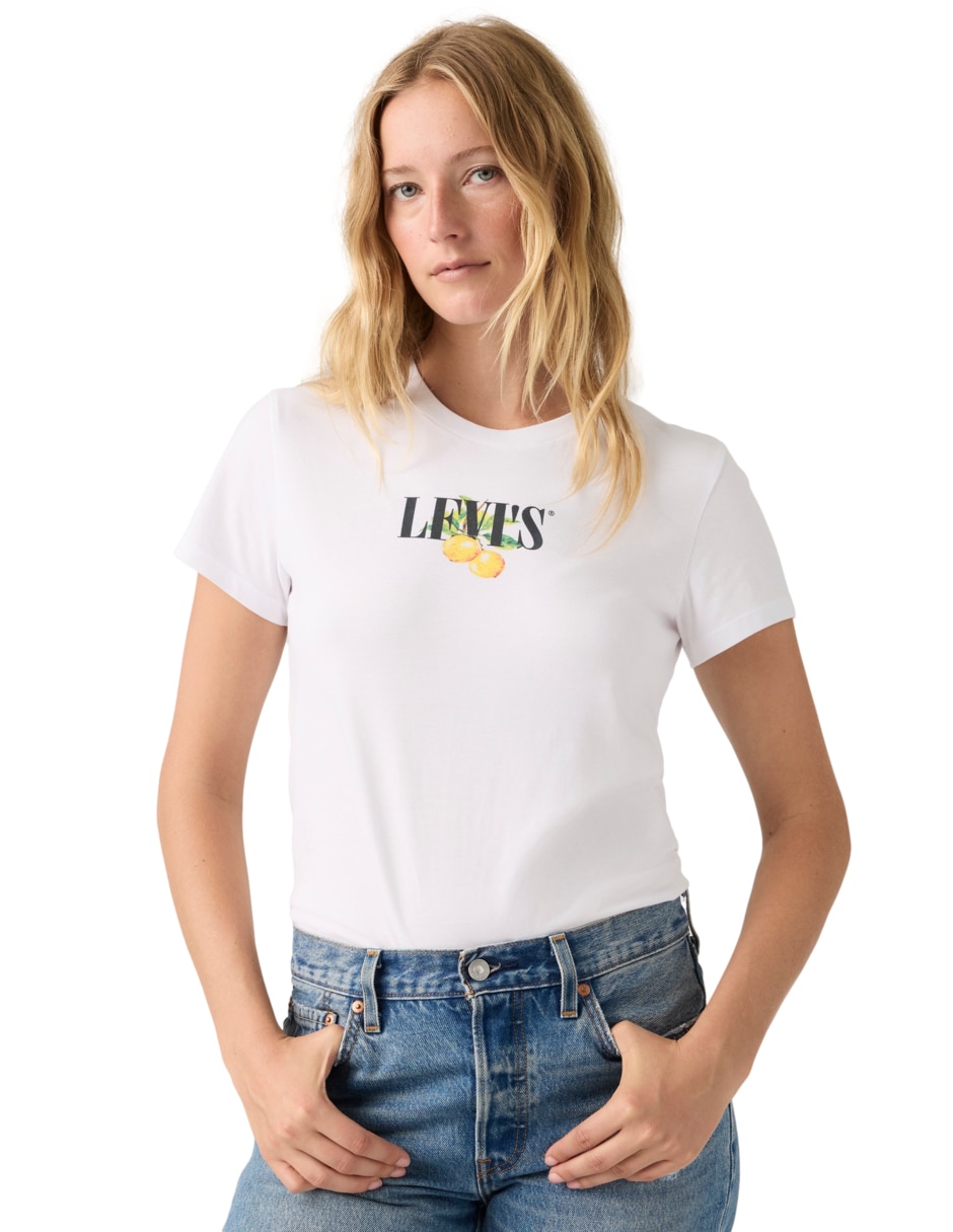 Playera manga corta cuello redondo para mujer Playera manga corta cuello redondo para mujer