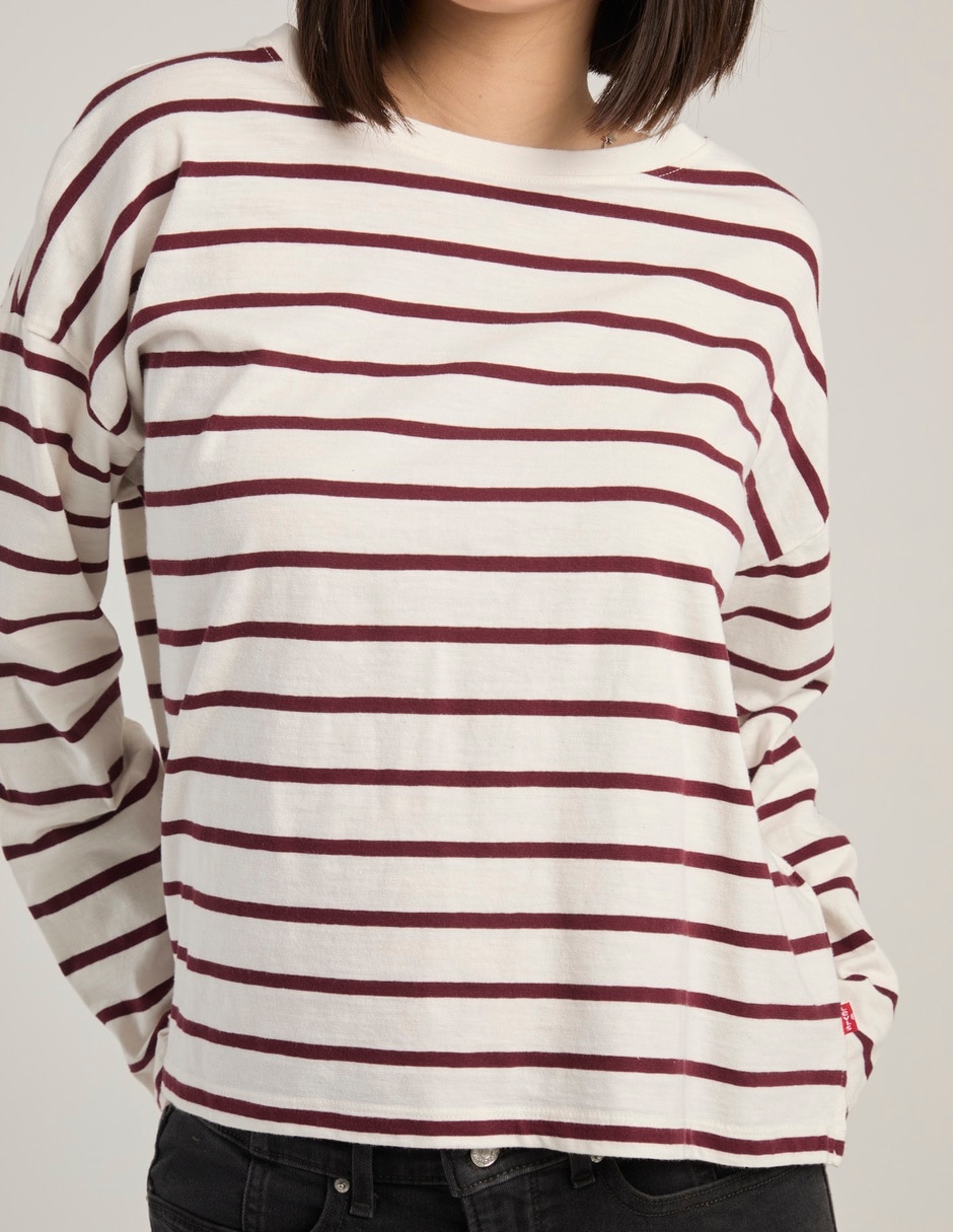 Playera manga larga cuello redondo para mujer 4