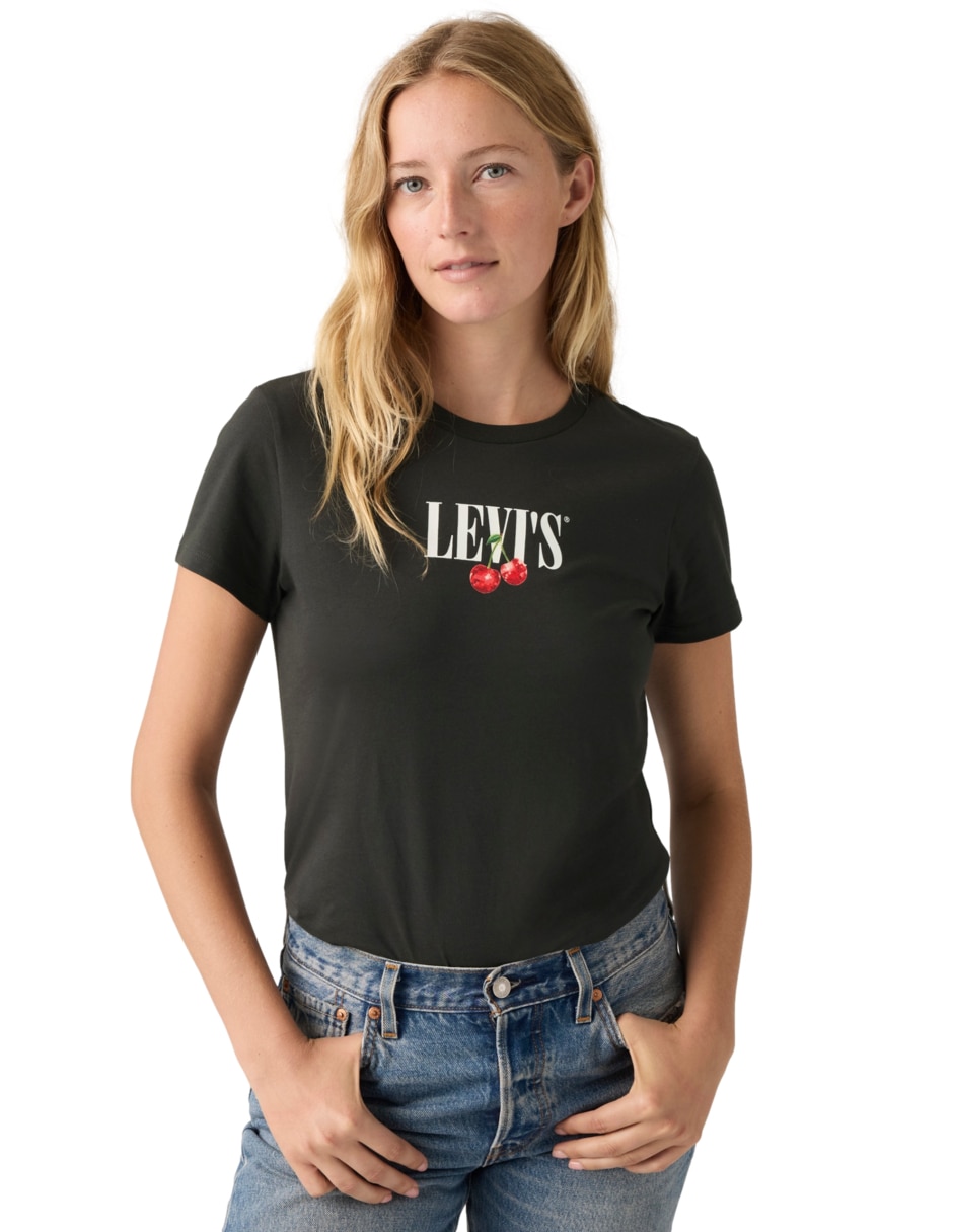 Playera manga corta cuello redondo para mujer
