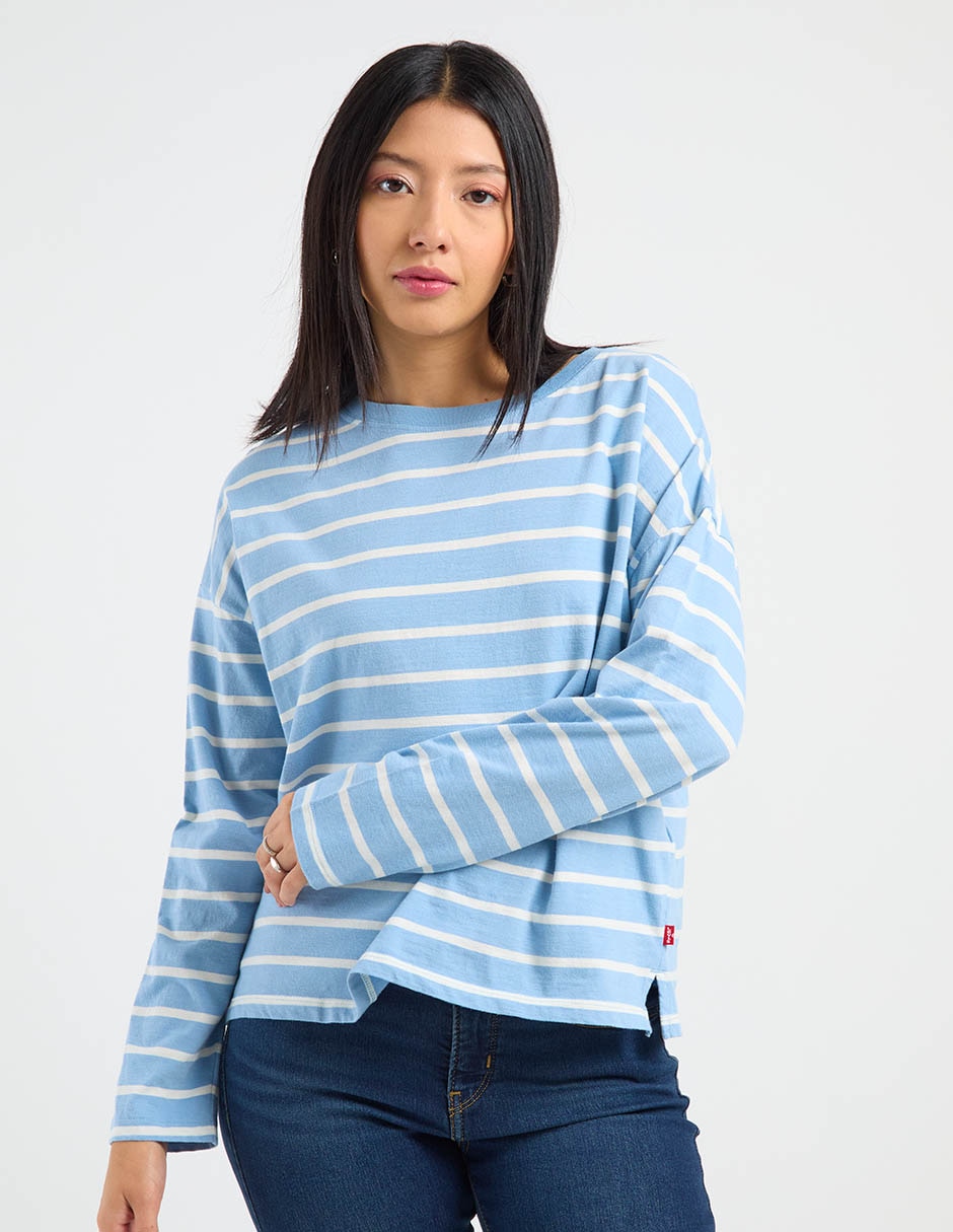 Playera manga larga cuello redondo para mujer 2