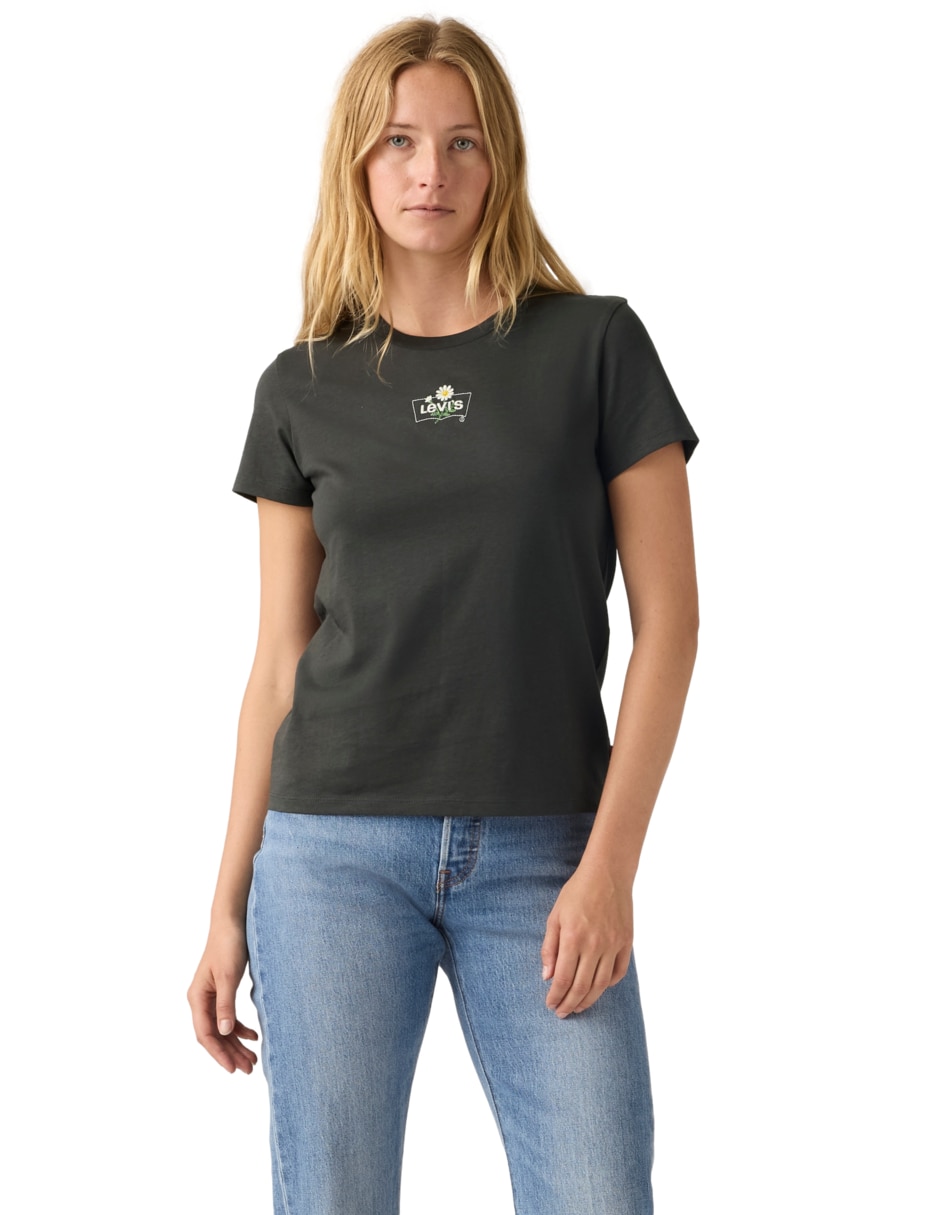 Playera manga corta cuello redondo para mujer
