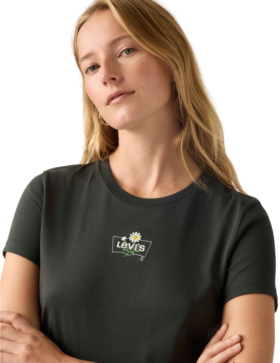Playera manga corta cuello redondo para mujer 4