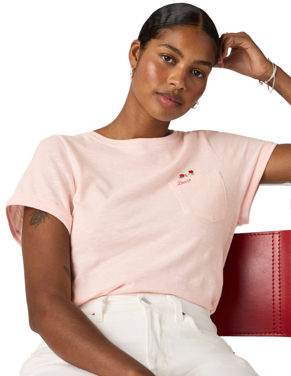 Playera manga corta cuello redondo para mujer 3