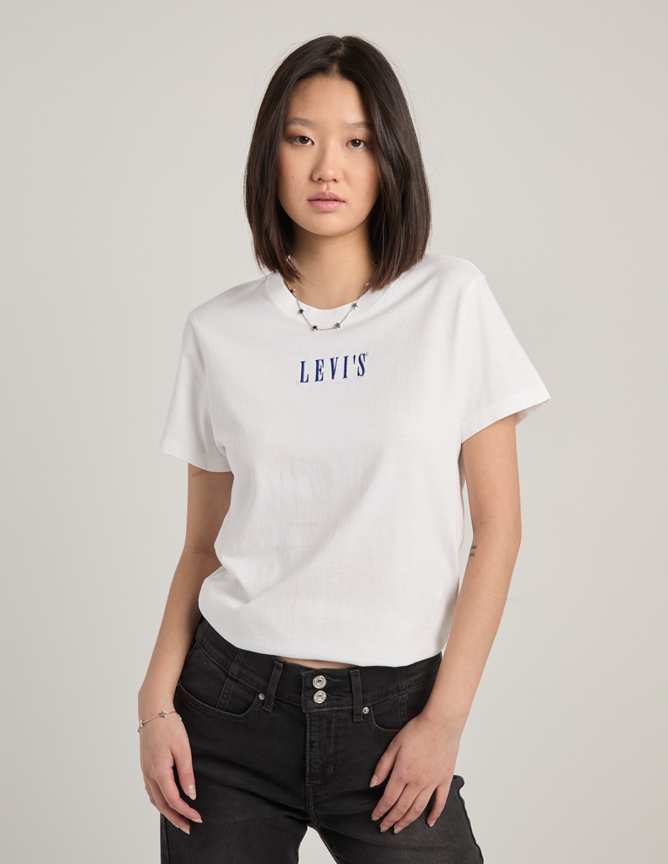 Playera manga corta cuello redondo para mujer
