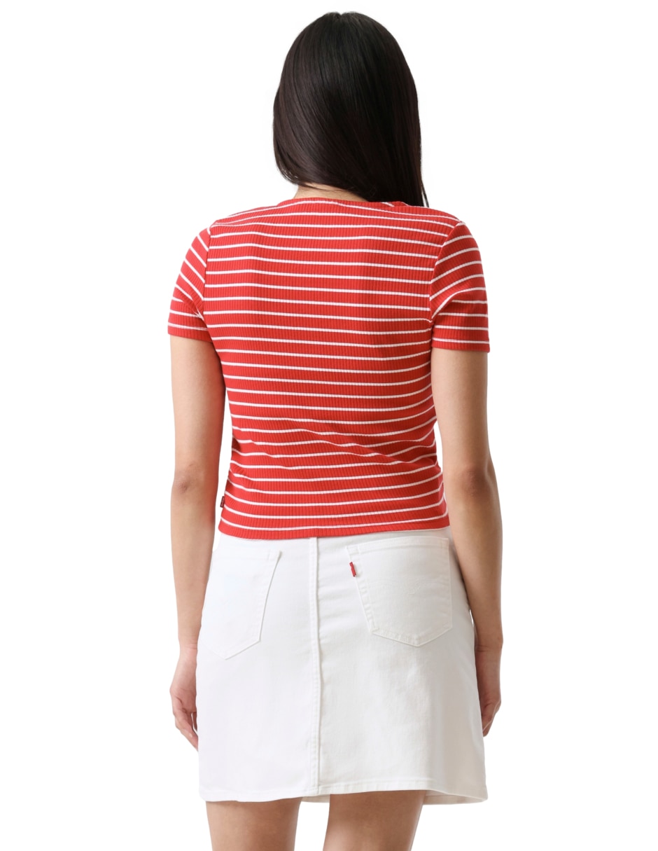 Playera manga corta cuello V para mujer 3