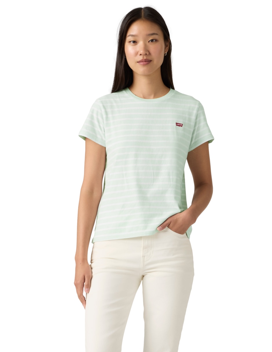 Playera manga corta cuello redondo para mujer Playera manga corta cuello redondo para mujer