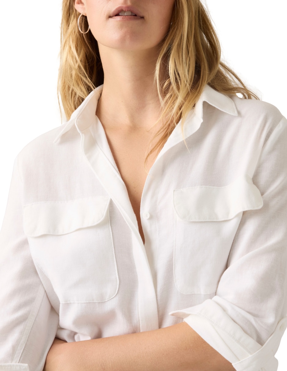 Blusa camisera manga larga para mujer 4