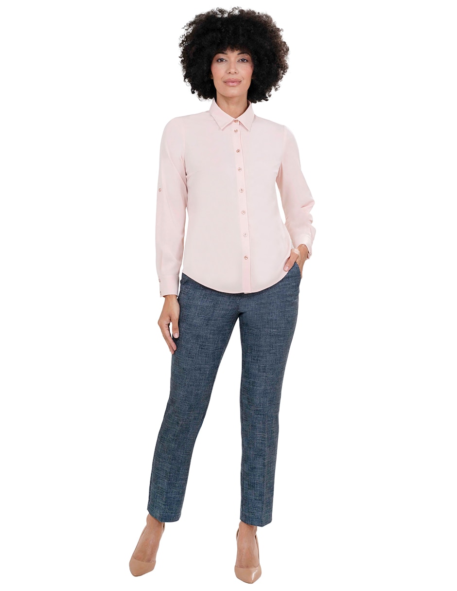 Blusa camisera manga larga para mujer 2
