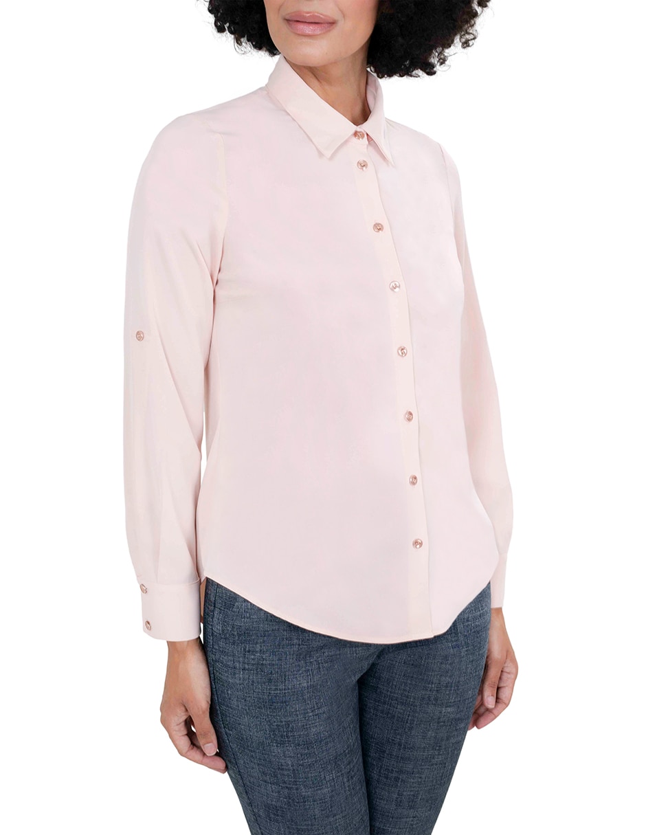 Blusa camisera manga larga para mujer 4