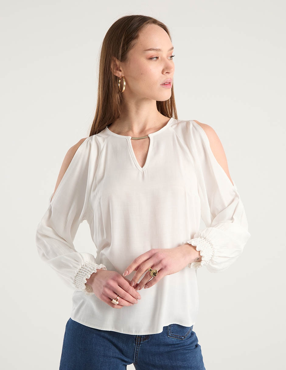 Blusa manga larga para mujer