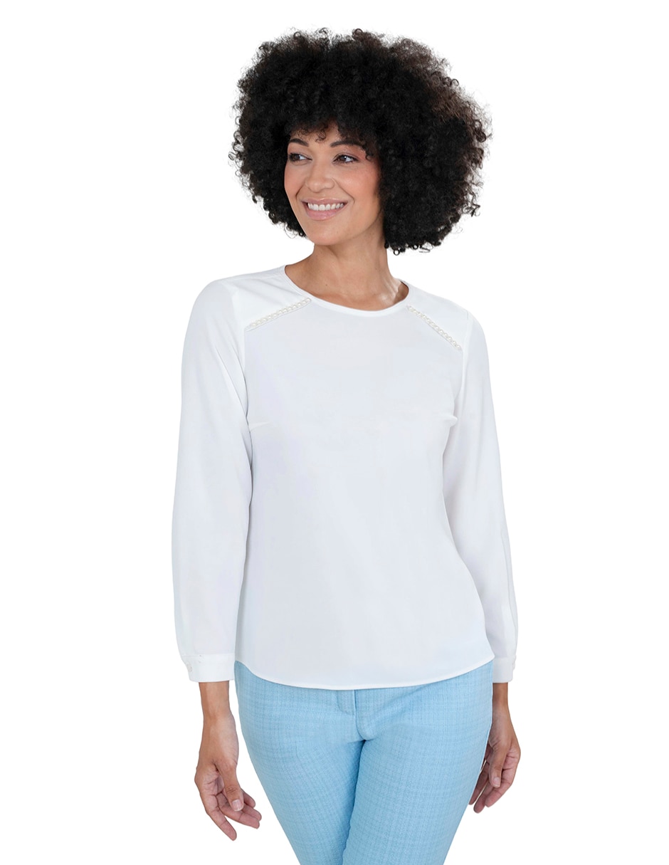 Blusa manga larga para mujer