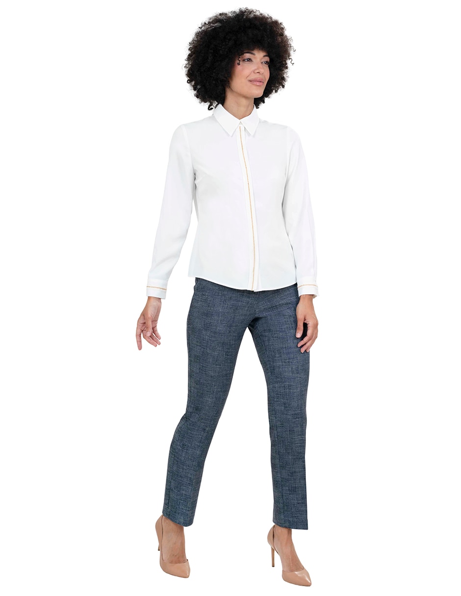 Blusa camisera manga larga para mujer 2