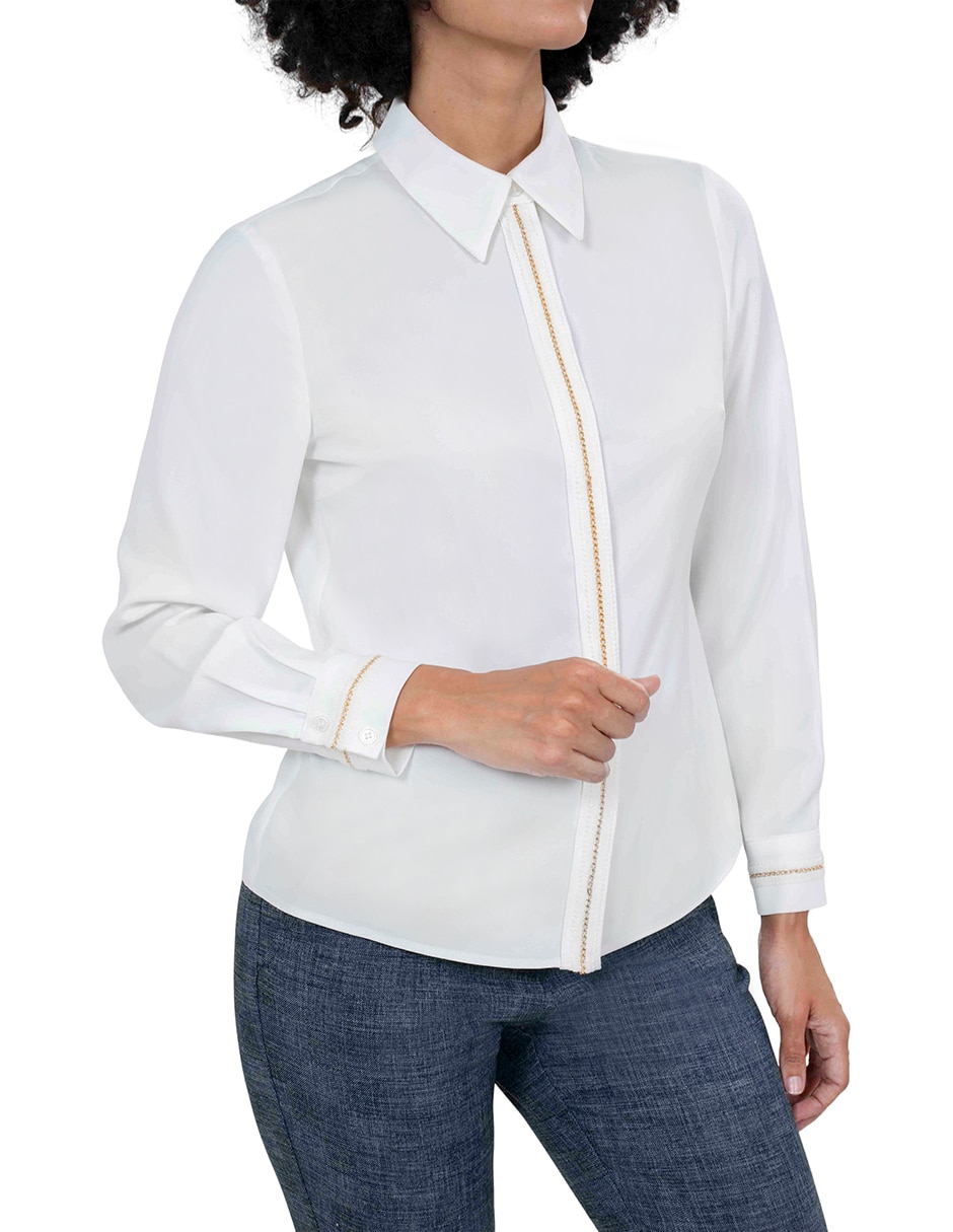 Blusa camisera manga larga para mujer 4