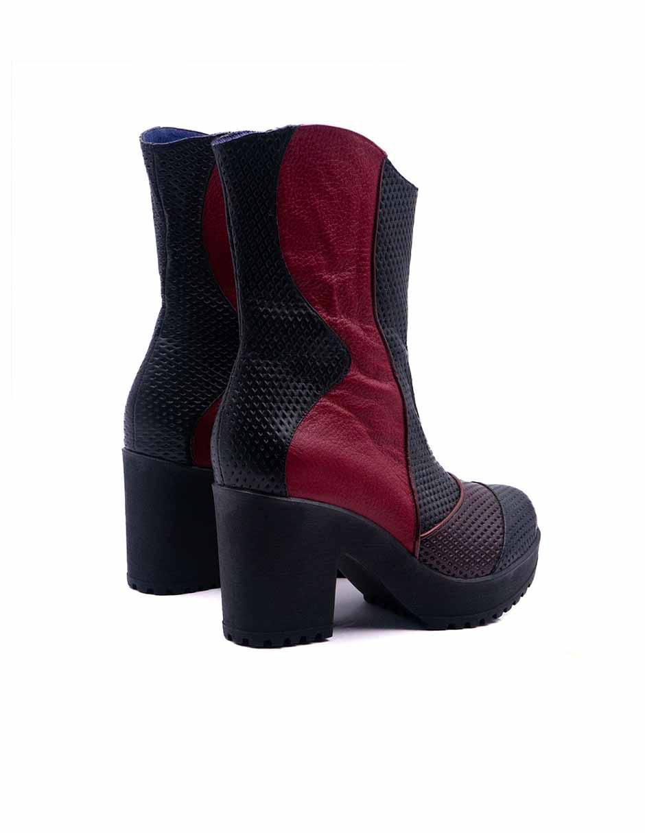 Bota abajo de la rodilla de piel para mujer 4