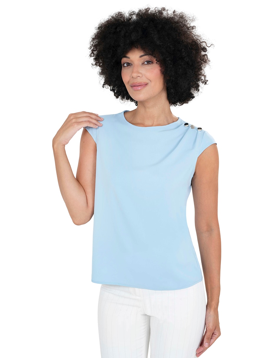 Blusa manga corta para mujer