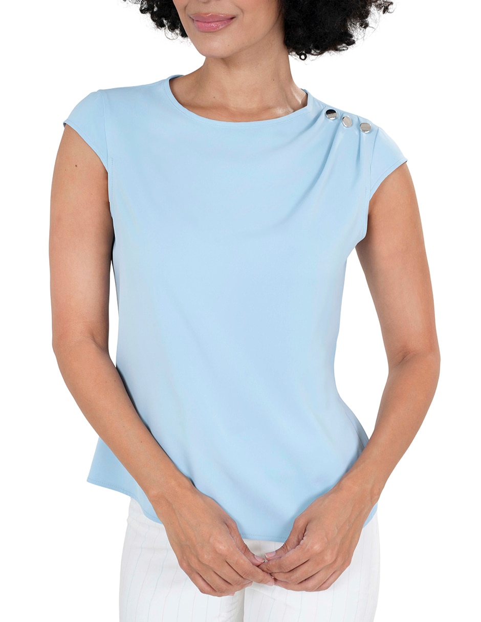 Blusa manga corta para mujer 4