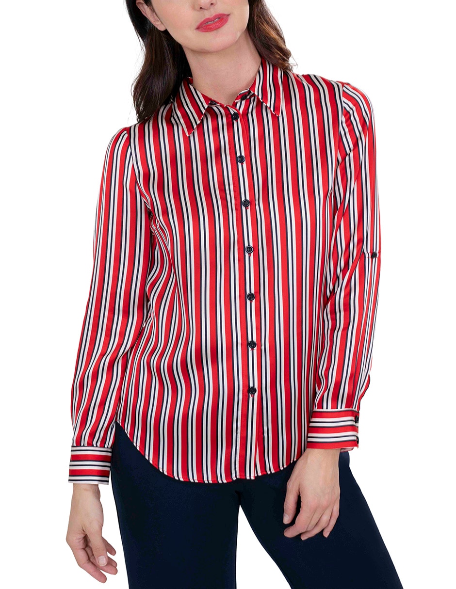 Blusa camisera manga larga para mujer 4
