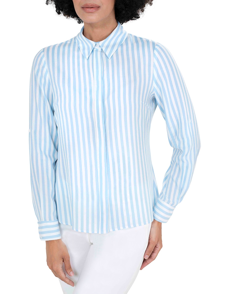 Blusa camisera manga larga para mujer 4
