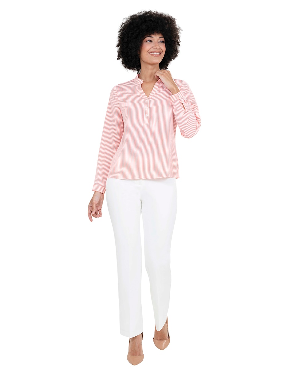 Blusa camisera manga larga para mujer 2