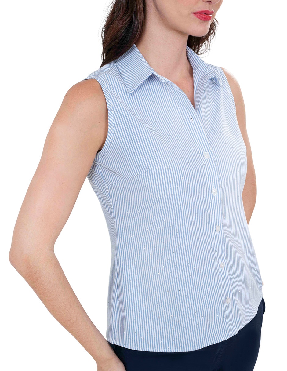 Blusa camisera sin manga para mujer 4