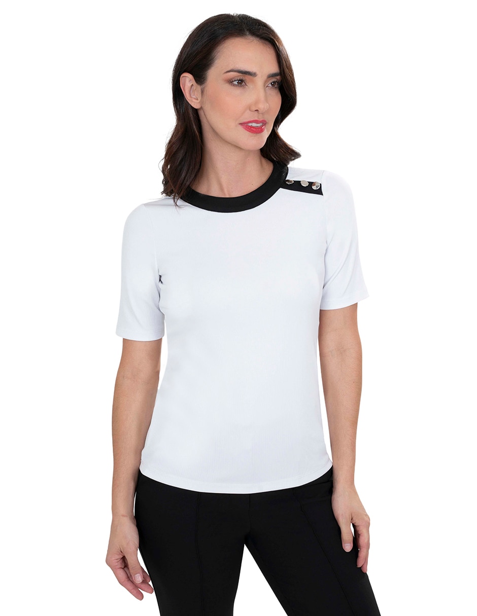 Blusa manga corta para mujer
