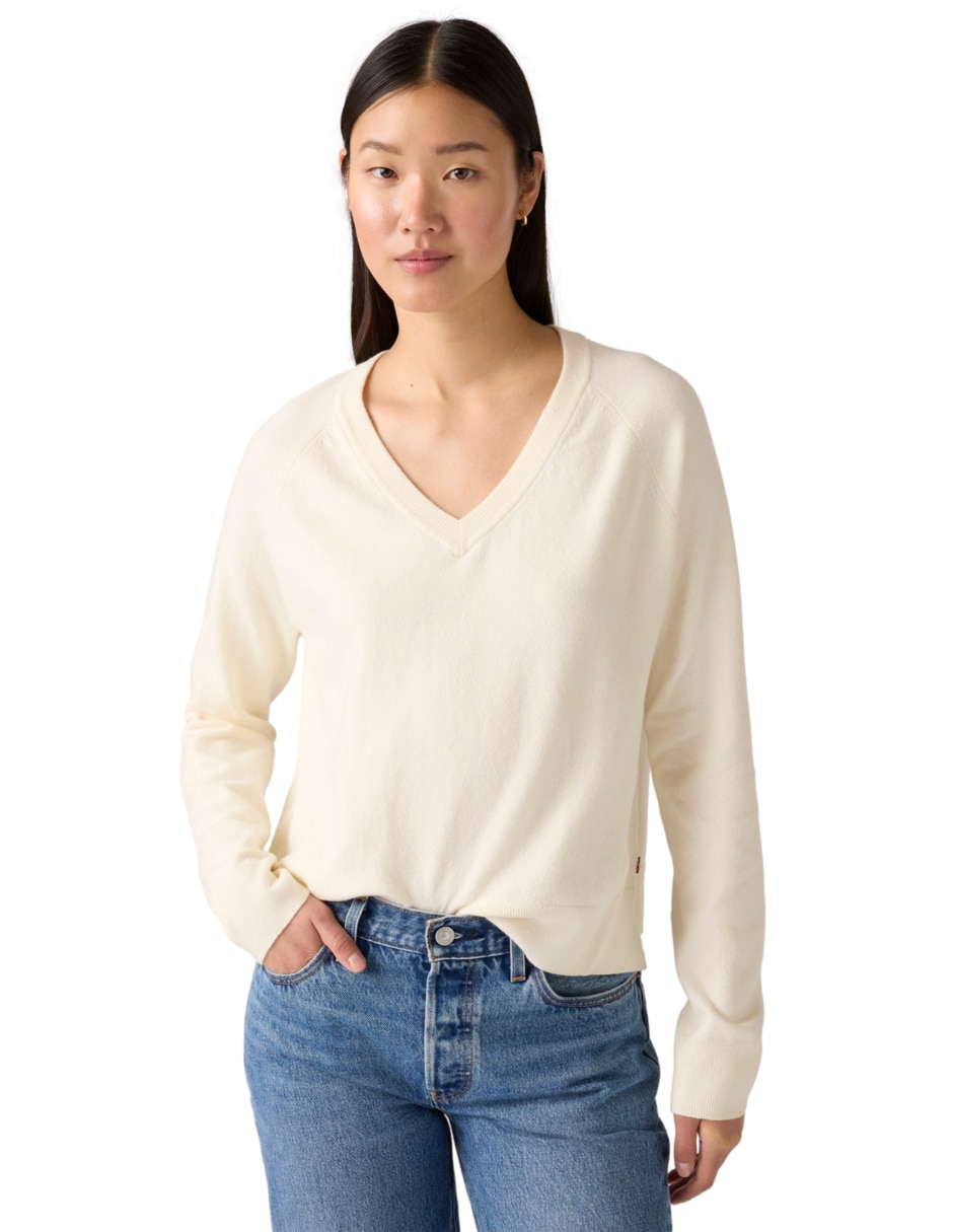 Suéter cuello V para mujer 4
