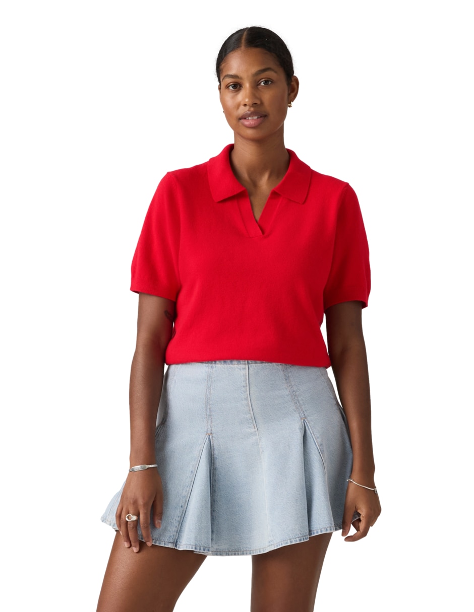 Suéter cuello polo para mujer