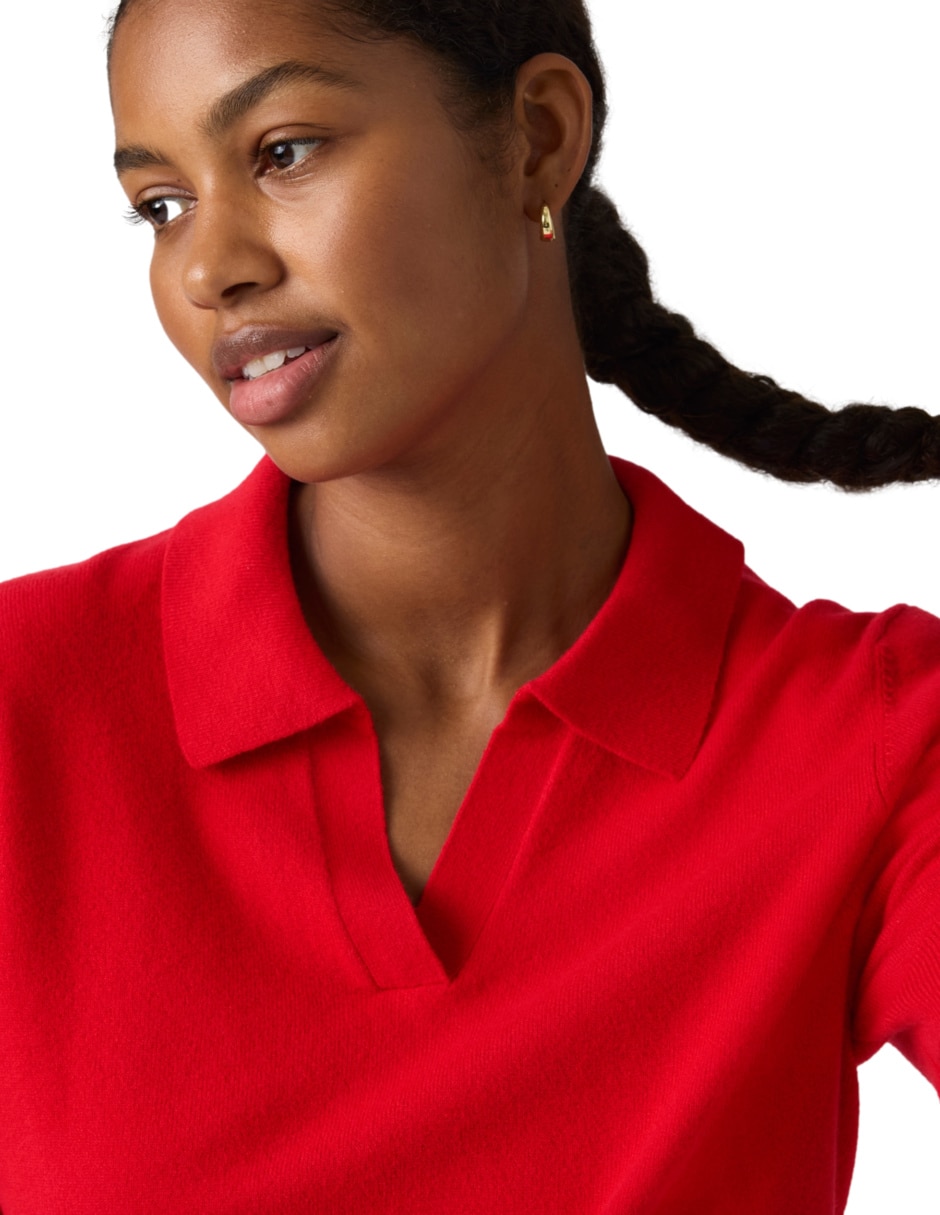 Suéter cuello polo para mujer 4