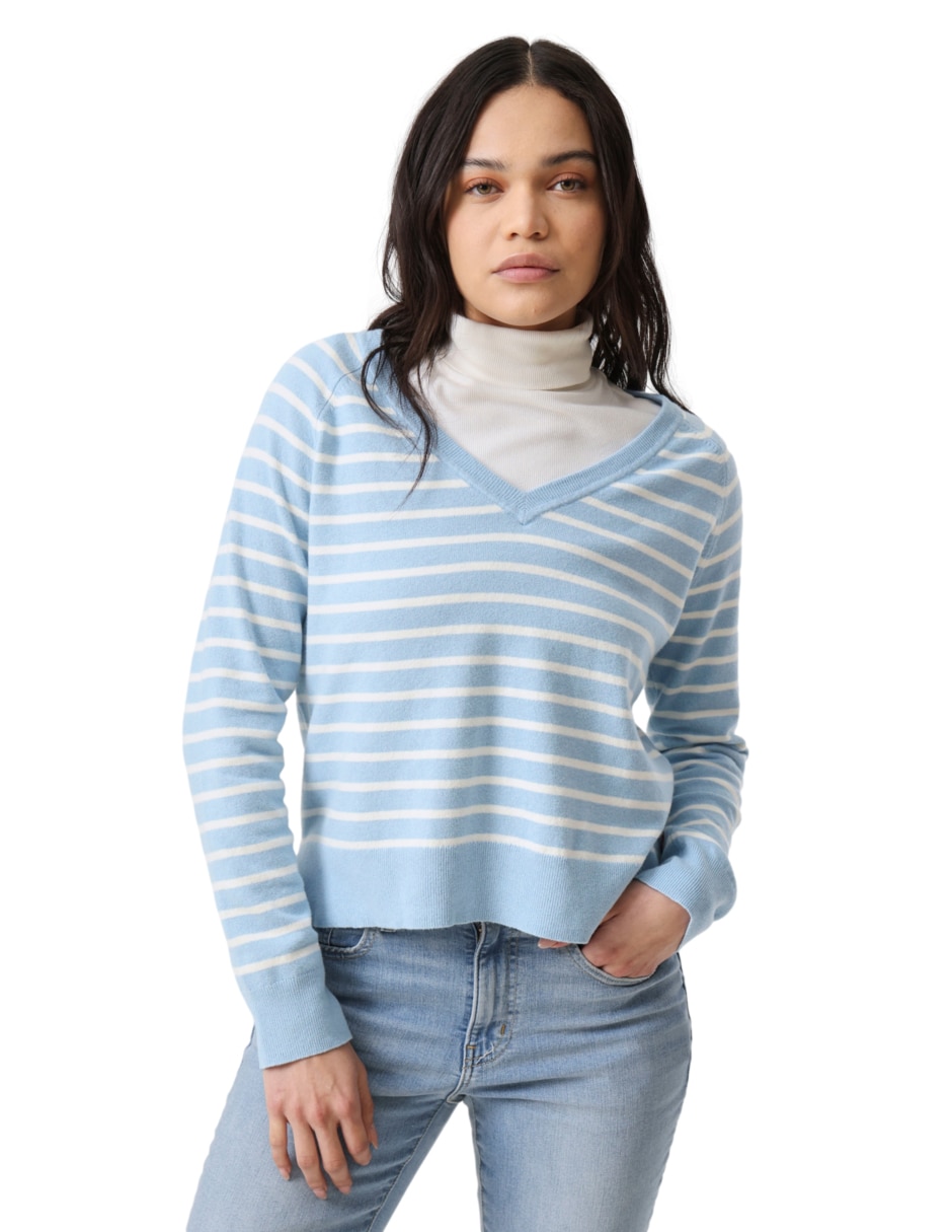 Suéter cuello V para mujer 5
