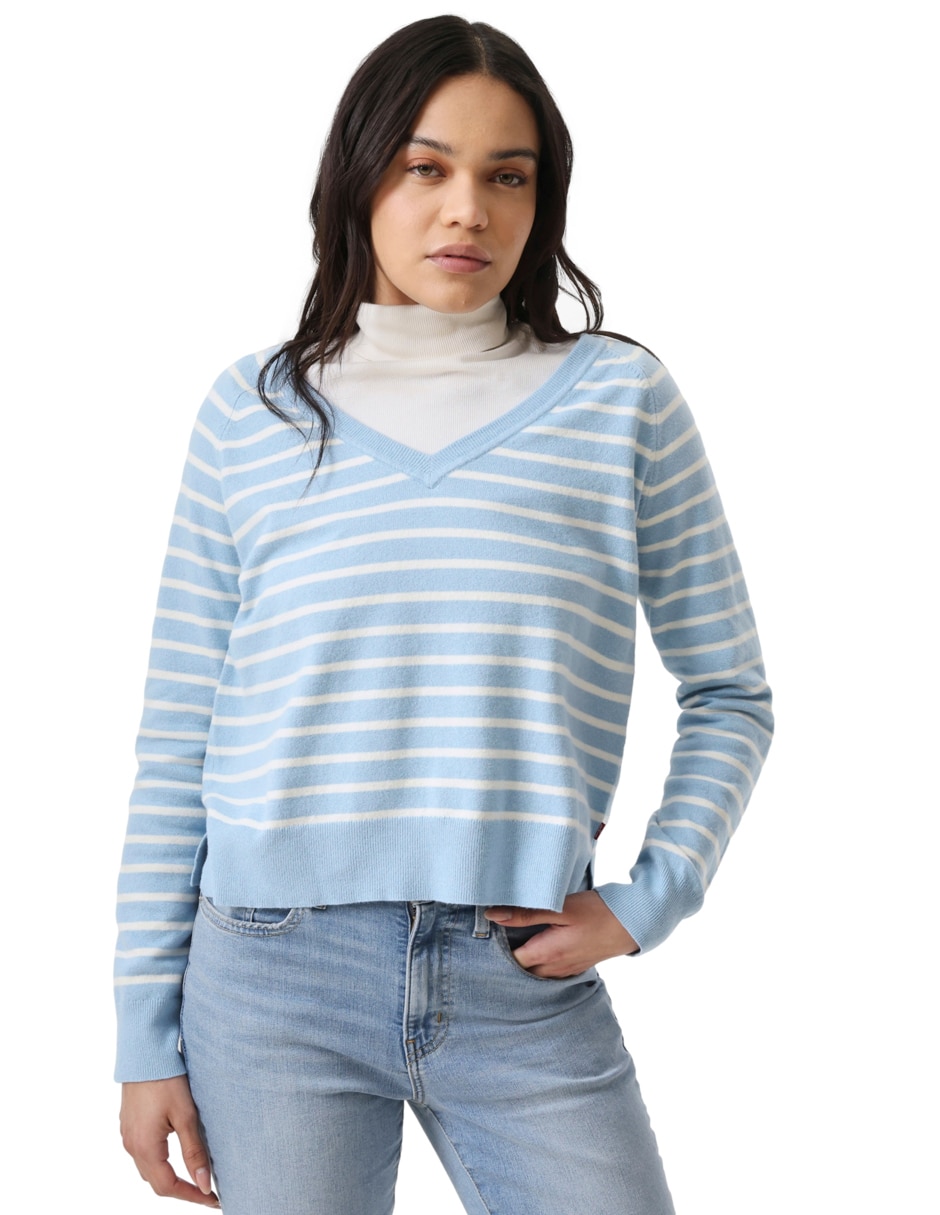 Suéter cuello V para mujer 6