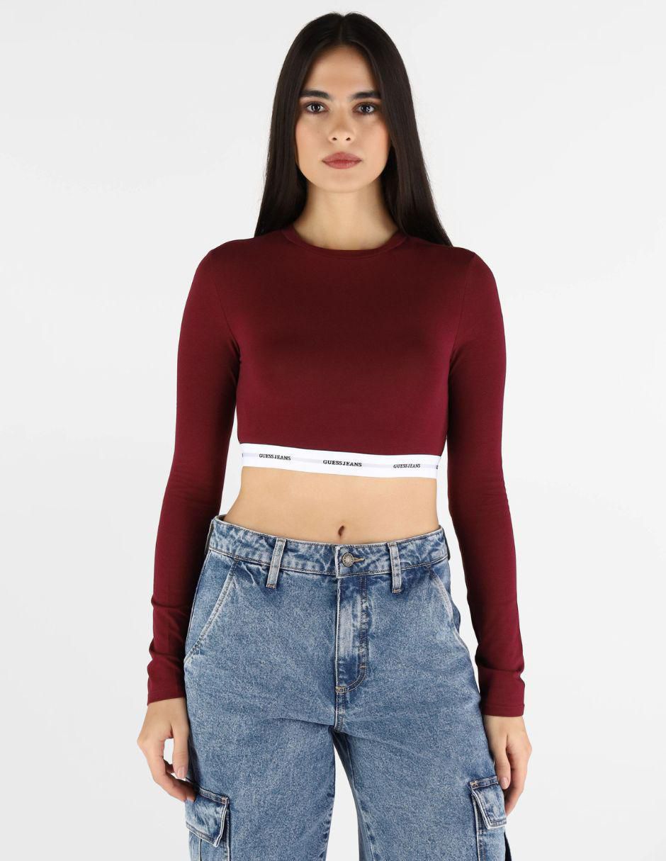 Top cuello redondo