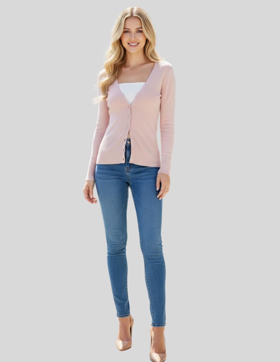 Suéter cuello V para mujer 2