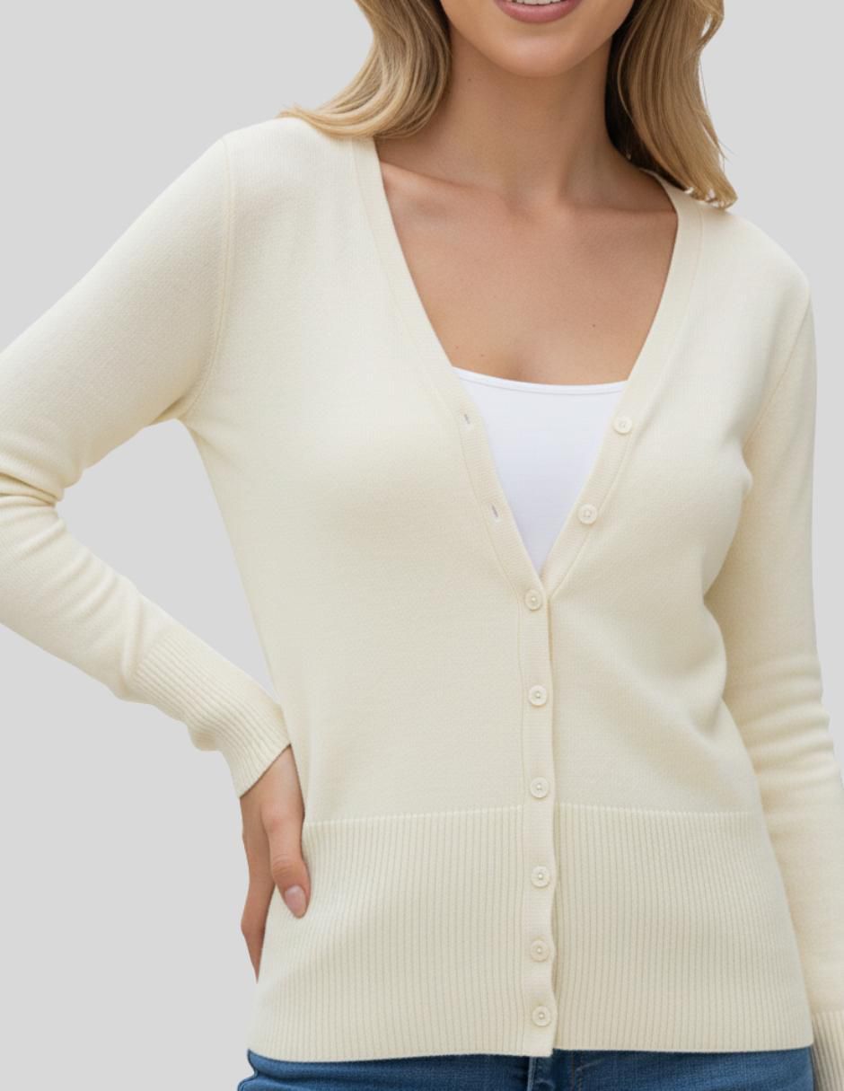 Suéter cuello V para mujer 4