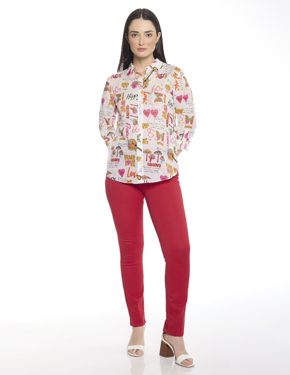 Blusa camisera manga larga para mujer 2