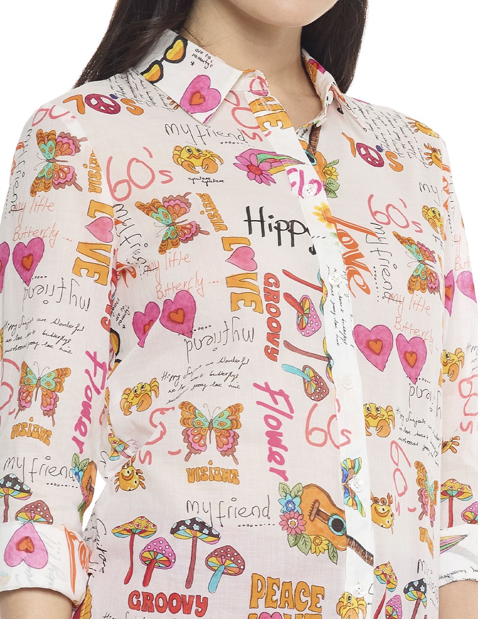 Blusa camisera manga larga para mujer 5