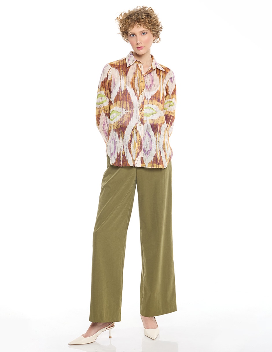 Blusa camisera Mylah manga larga para mujer 2
