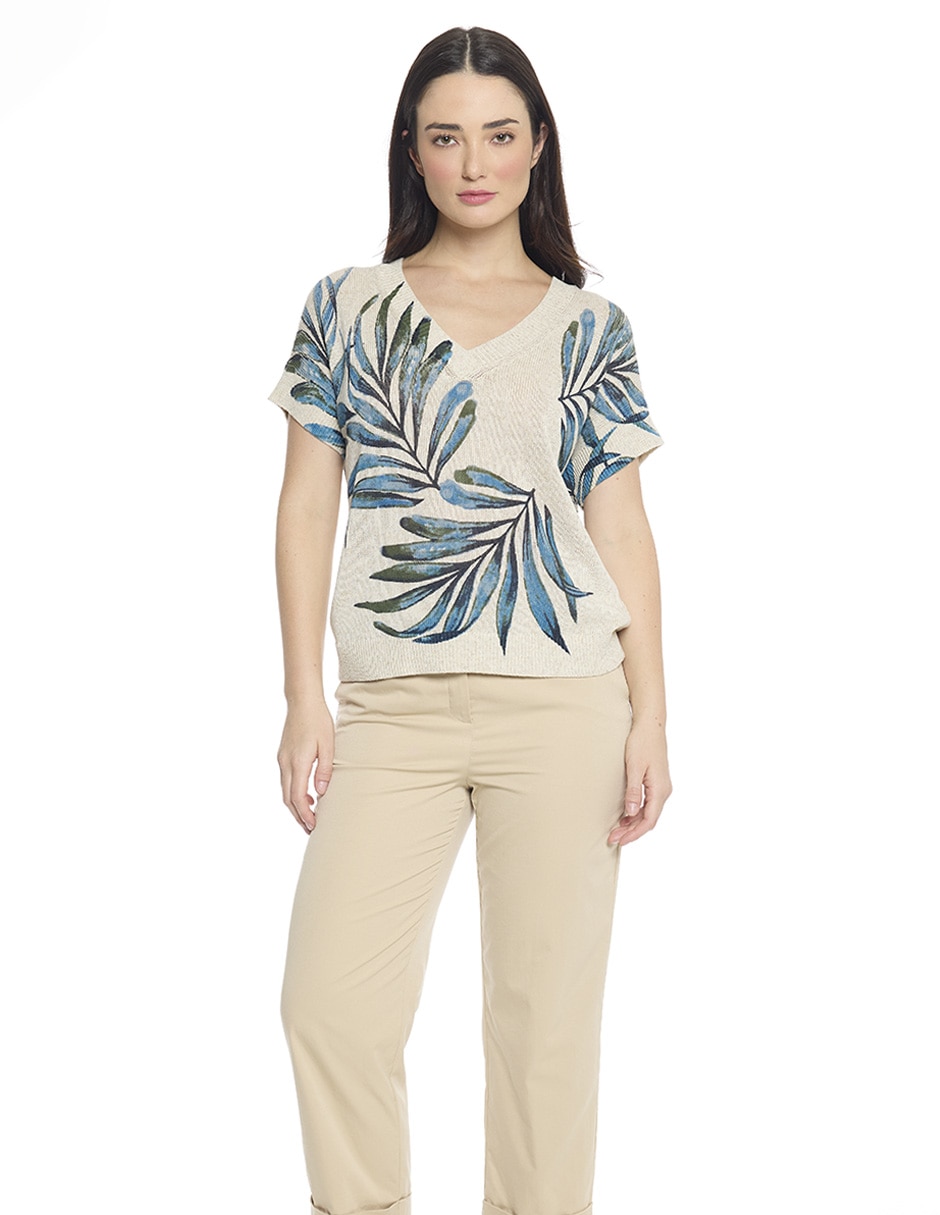 Blusa manga corta para mujer