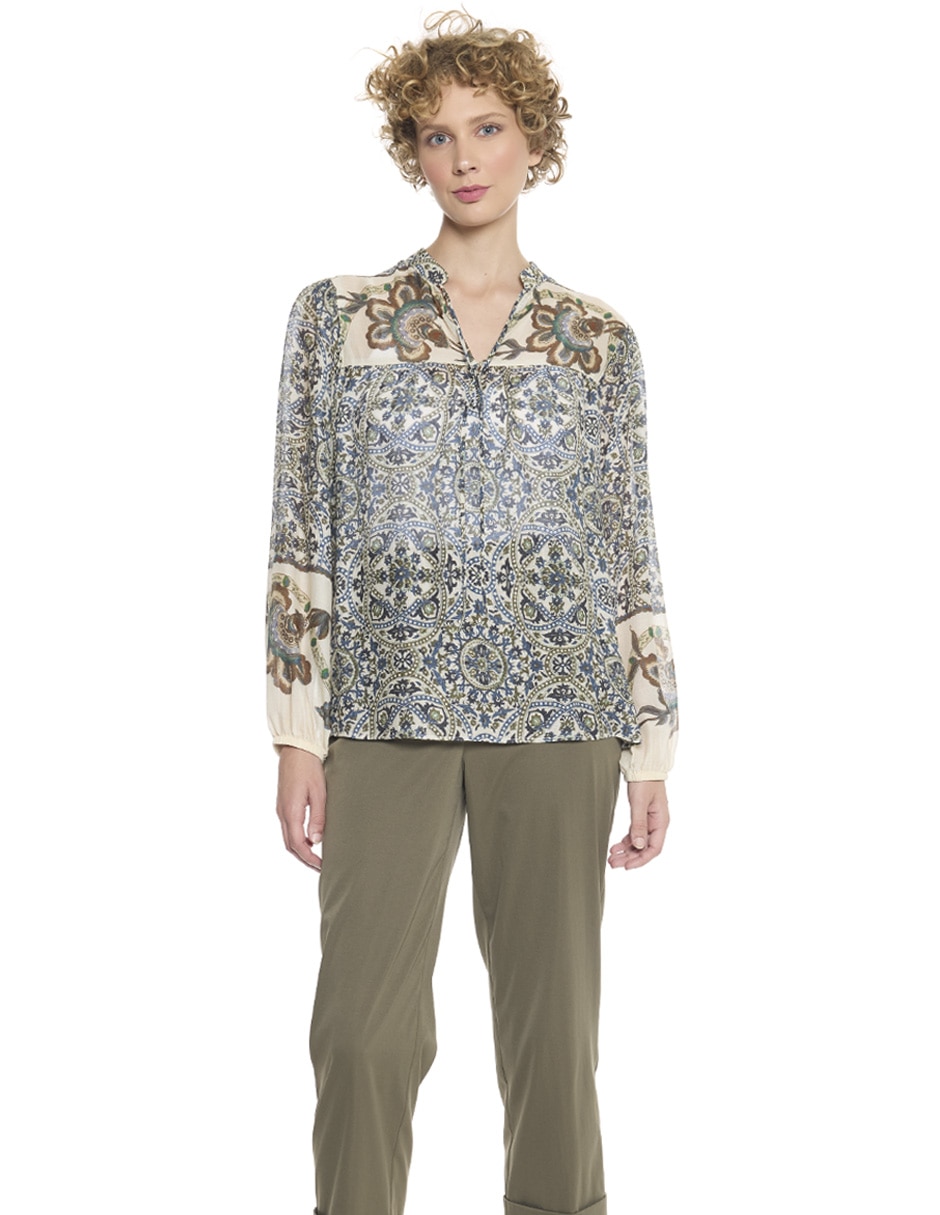 Blusa manga larga para mujer