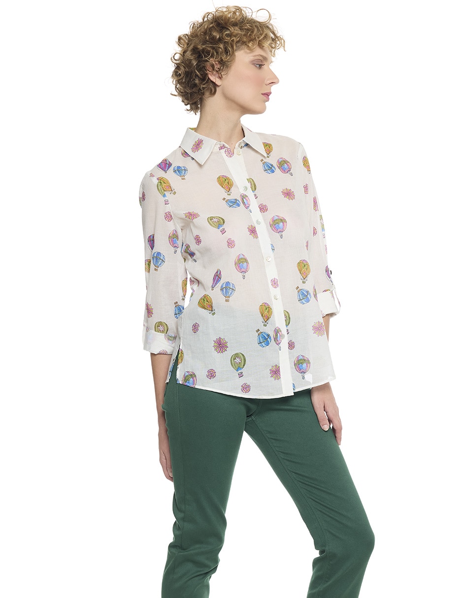 Blusa camisera manga larga para mujer 3