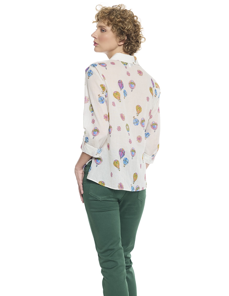 Blusa camisera manga larga para mujer 4