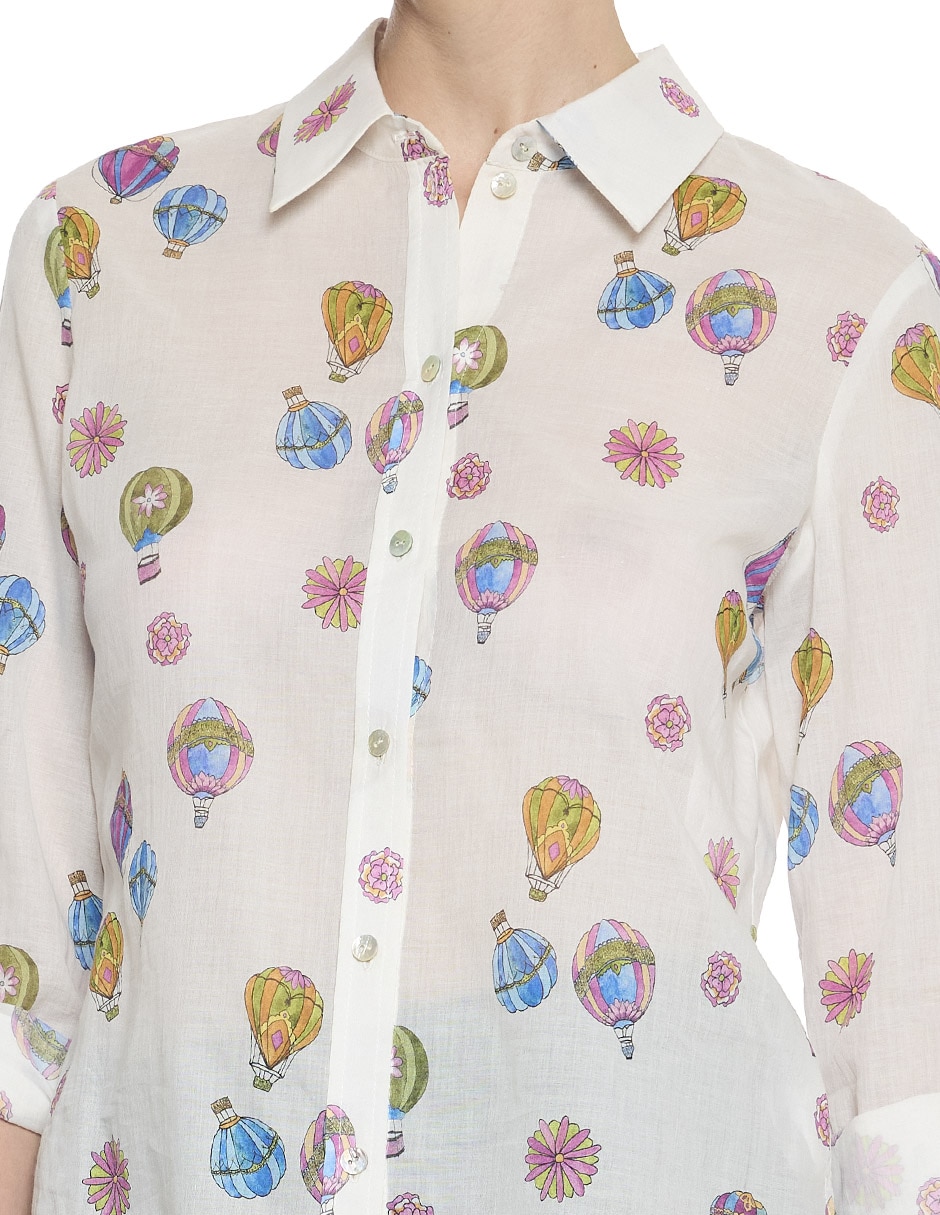 Blusa camisera manga larga para mujer 5