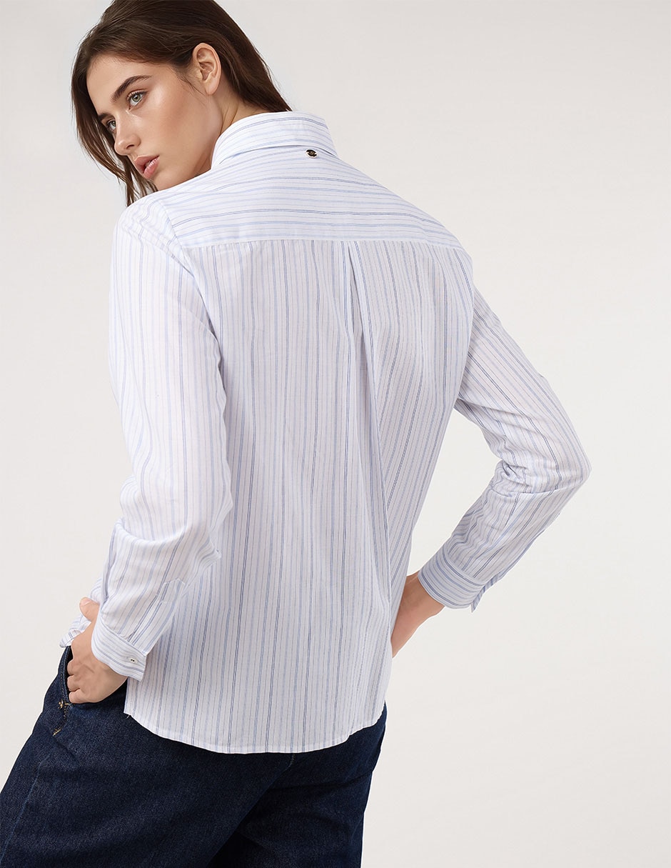 Blusa camisera manga larga para mujer 3