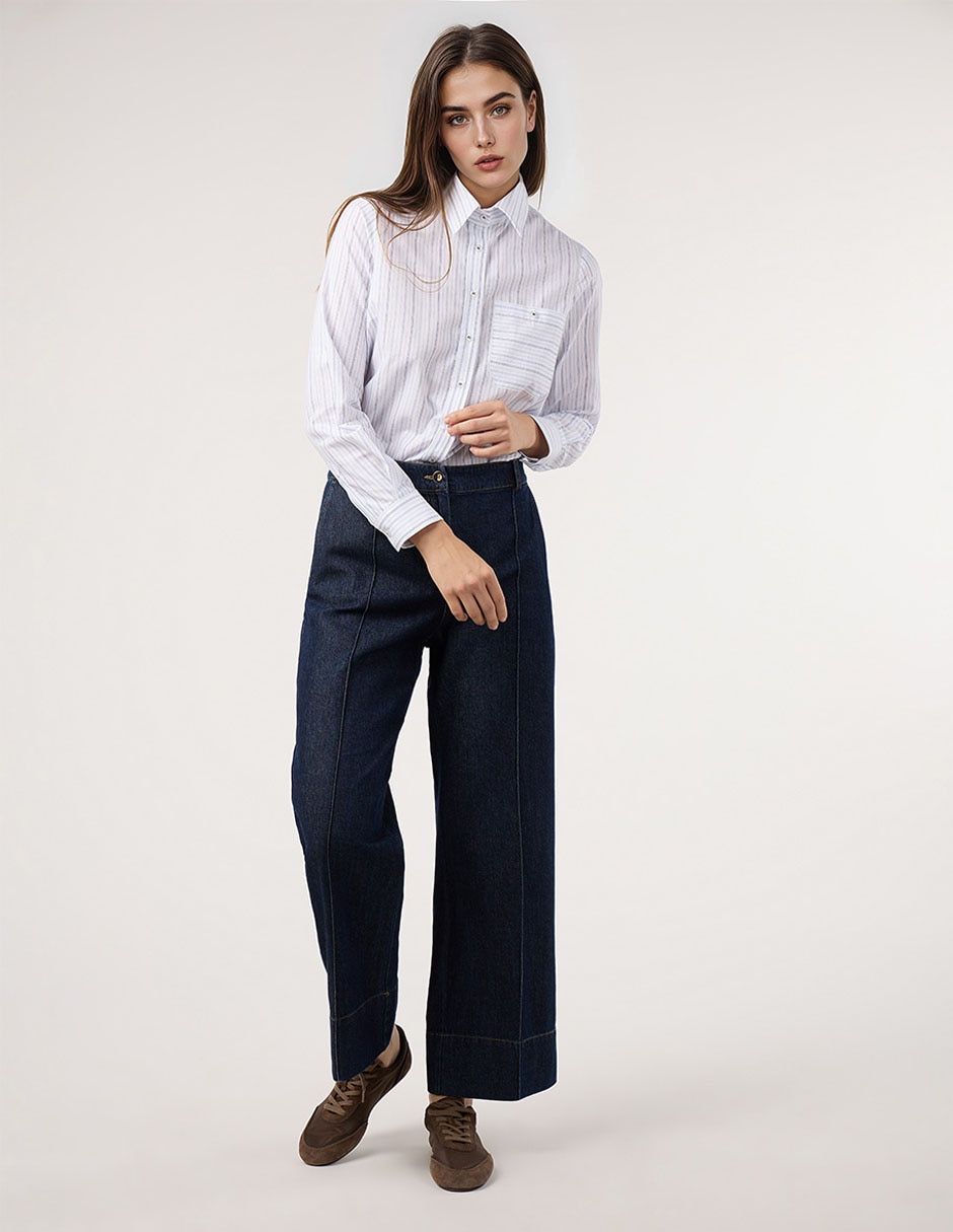 Blusa camisera manga larga para mujer 4