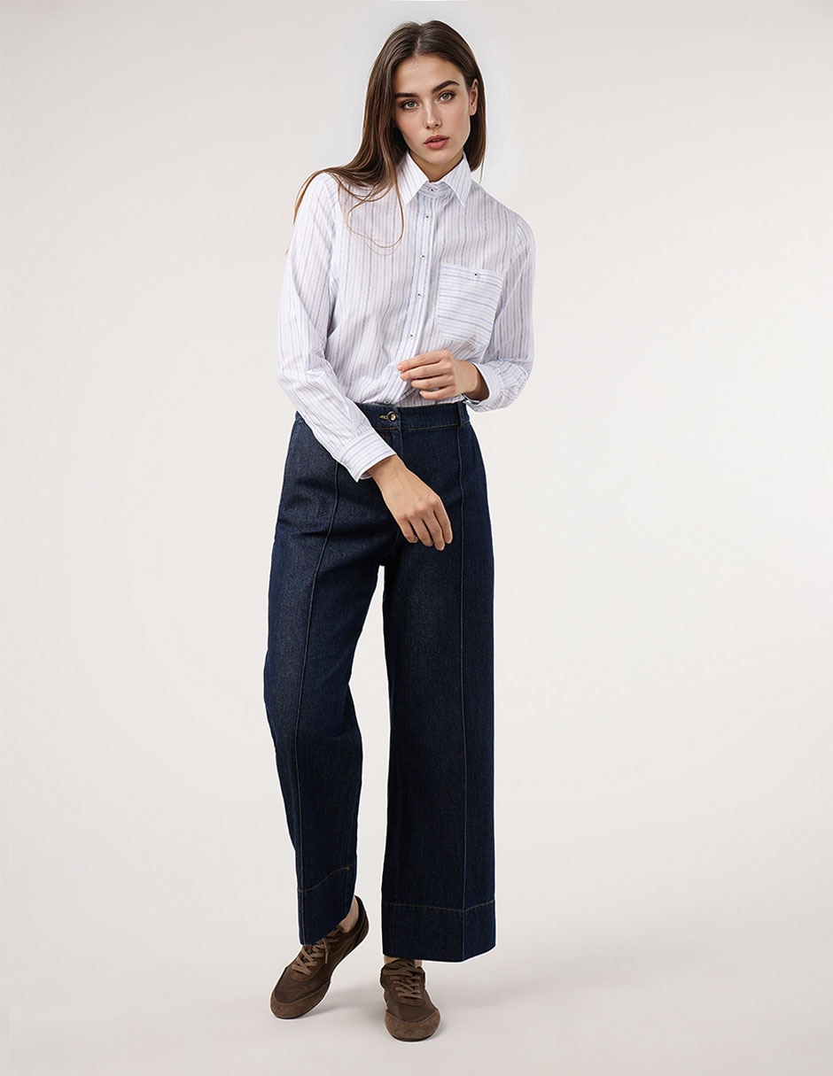 Pantalón coulotte amplio para mujer