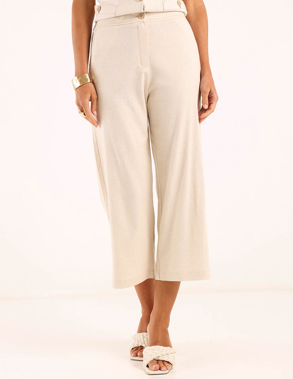 Pantalón coulotte relajado para mujer