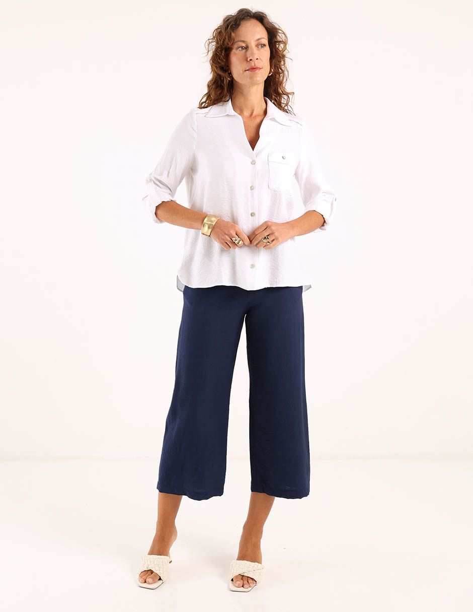 Pantalón coulotte relajado para mujer