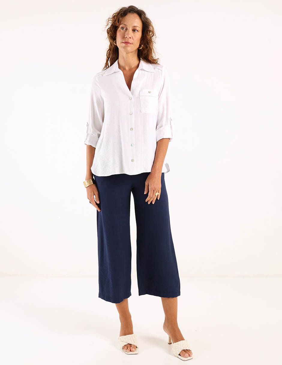 Pantalón coulotte relajado para mujer 3