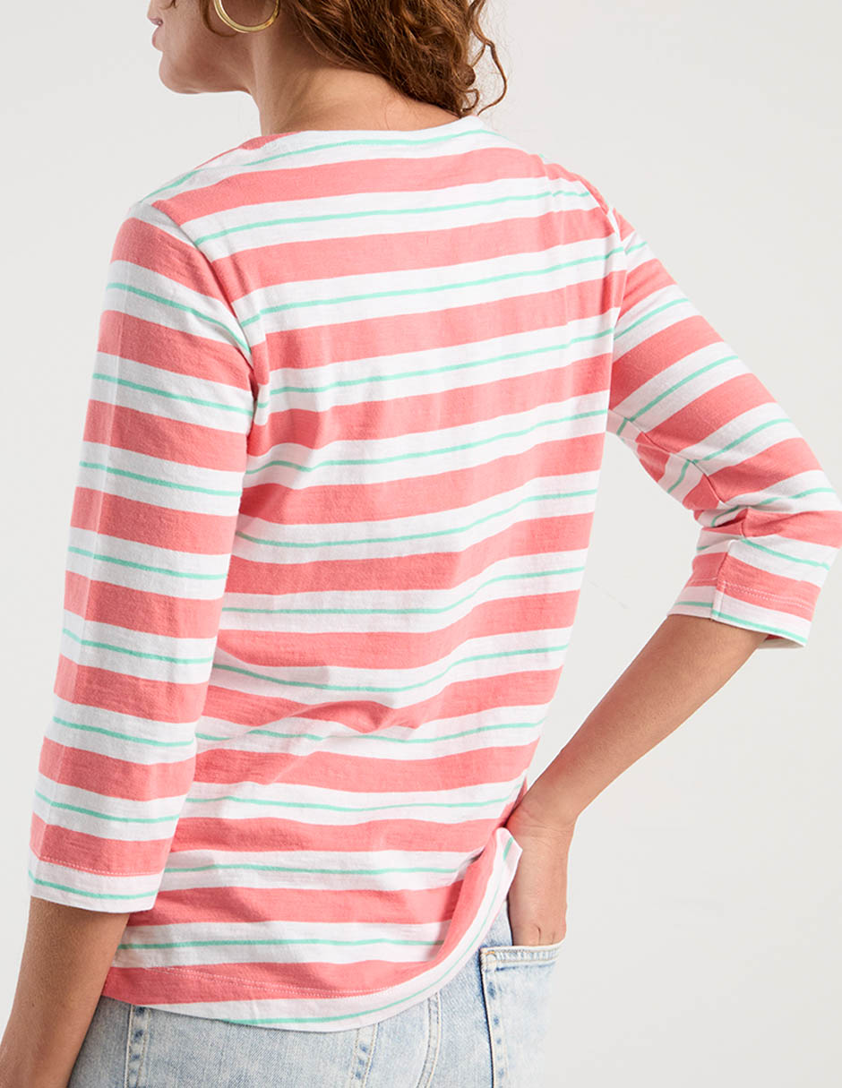 Playera manga 3/4 cuello redondo para mujer 5