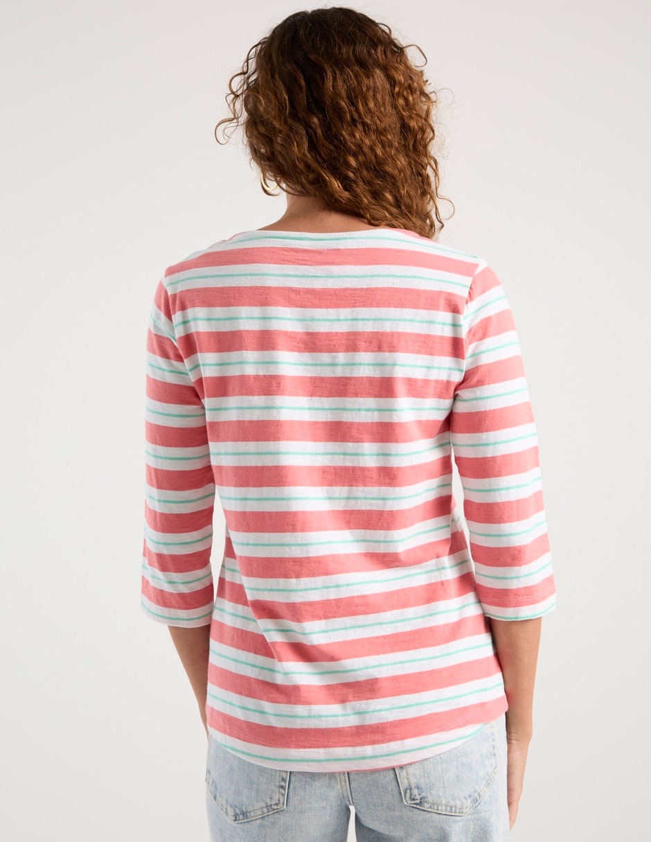 Playera manga 3/4 cuello redondo para mujer 6
